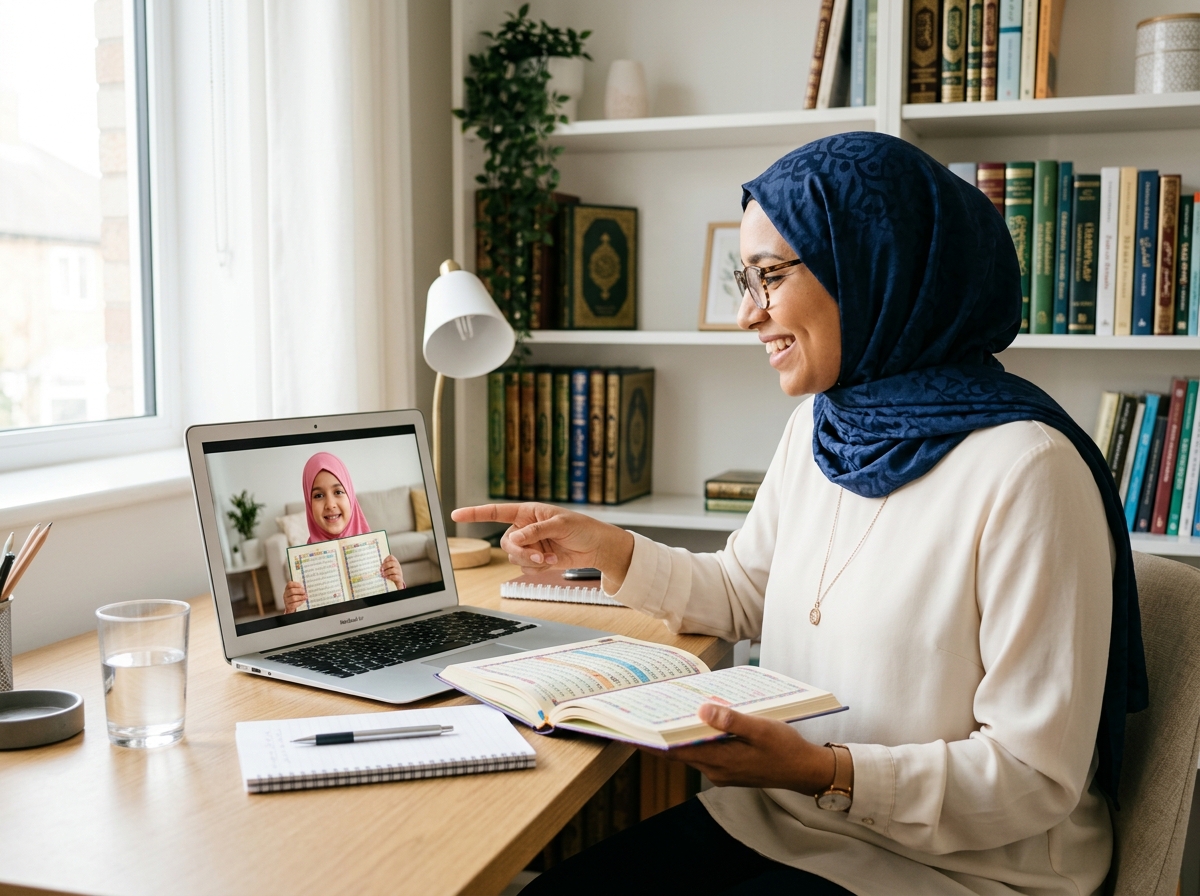 Certified Female Quran Teacher in an Online Class